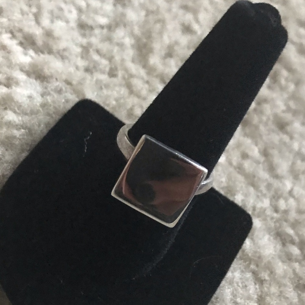 Sterling Silver Square ring w/ matching earrings